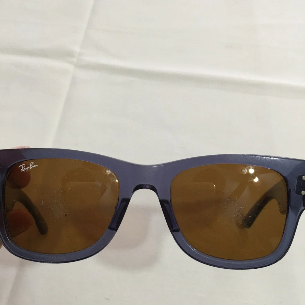 Ray-Ban Mega Wayfarer RB0840S Sunglasses Transparent Blue Frame Brown Lens Parts